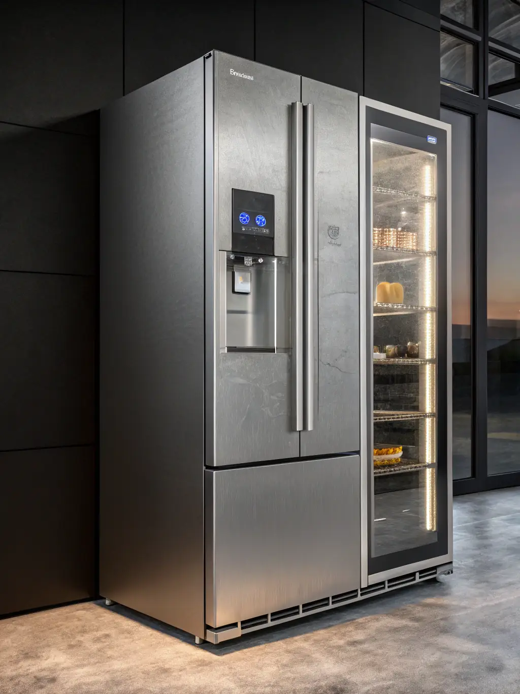 A Sub-Zero side-by-side refrigerator with the doors open, showcasing its internal organization and advanced features, highlighting the models serviced by Sub Zero Repair Irvine.